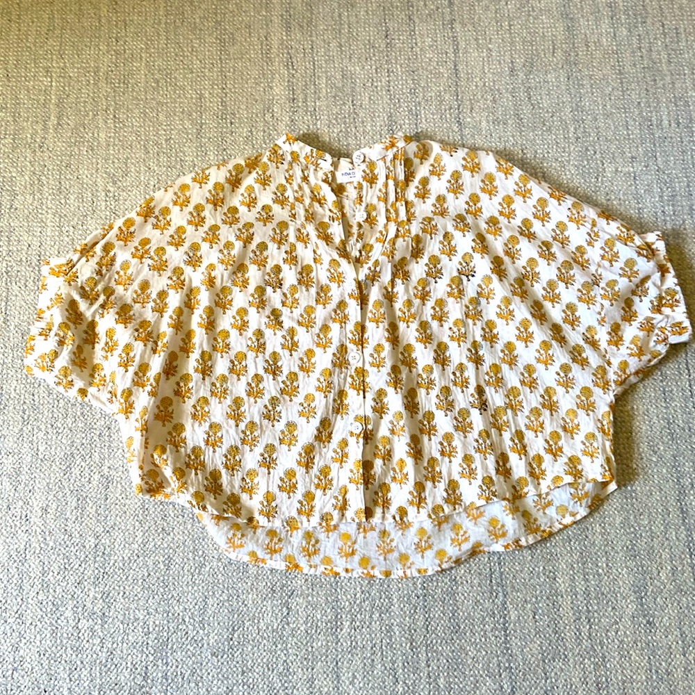 Emerson Fry Mandarin collar top little marigolds one size